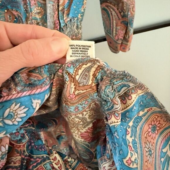 Paani Anthropologie Block Print Short Swing Mini Dress Size Small 2 4 - Picture 12 of 12